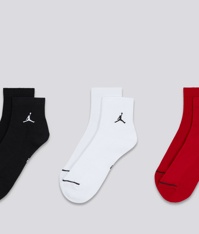 EVERYDAY CUSHIONED POLY ANKLE SOCKS 3 PAIRS 'MULTICOLOR'