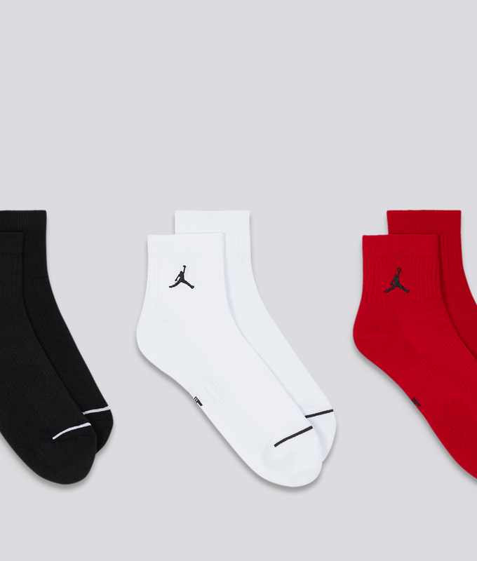 EVERYDAY CUSHIONED POLY ANKLE SOCKS 3 PAIRS 'MULTICOLOR'