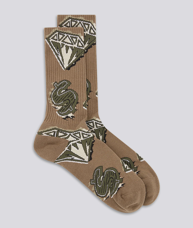 Diamonds  Dollars Socks 1 PAIR