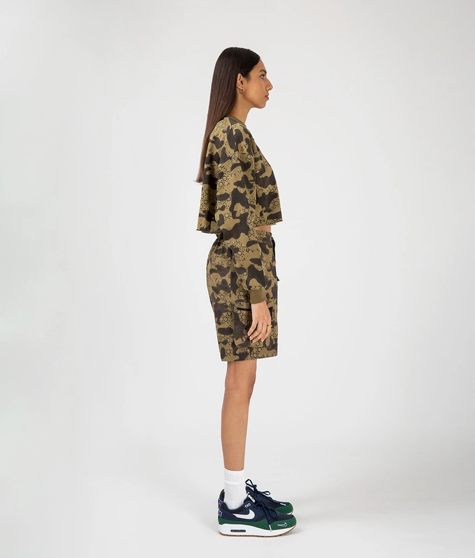 Ajrakh Camo Crop Top